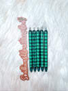 Green Buffalo Plaid Pen