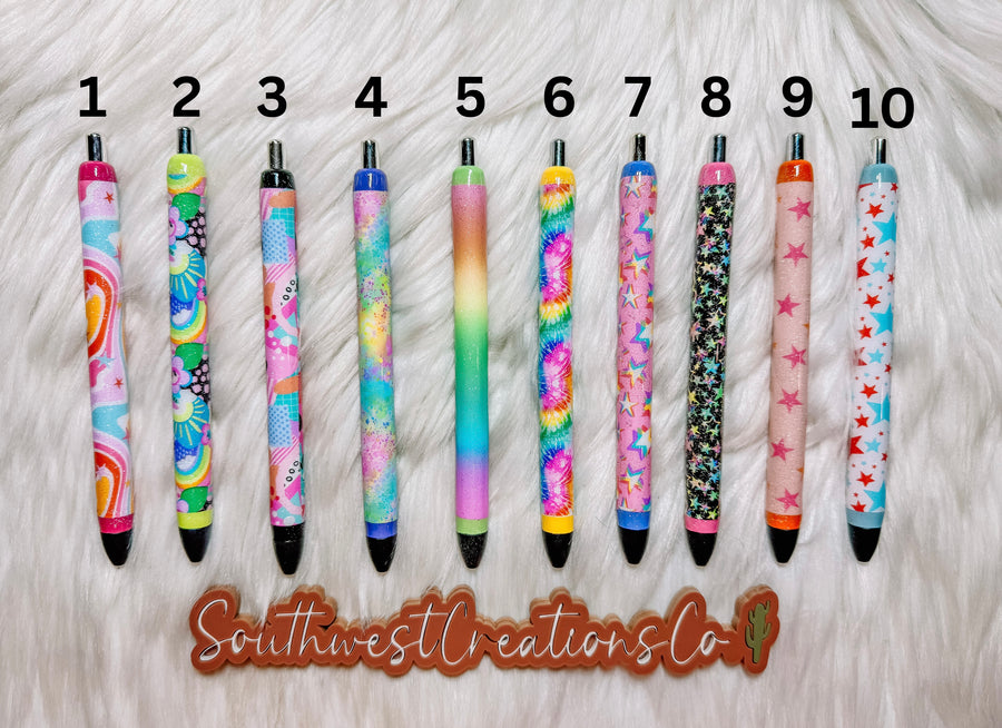 Abstract, Tie Dye, Stars Pens